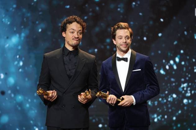 Deutscher Filmpreis 2024 Aurel Mertz, Tobias Krell (Checker Tobi) bei der Verleihung der Lola - Deutscher Filmpreis 2024 im Theater am Potsdamer Platz in Berlin 03.05.2024 Copyright: xEventpressx