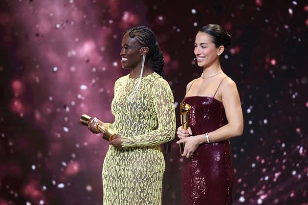 Deutscher Filmpreis 2024 Ivy Quainoo und Gizem Emre bei der Verleihung der Lola - Deutscher Filmpreis 2024 im Theater am Potsdamer Platz in Berlin 03.05.2024 Copyright: xEventpressx