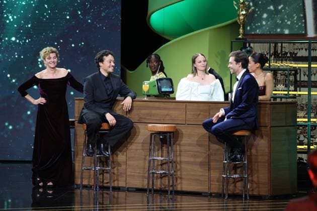 Deutscher Filmpreis 2024 Ivy Quainoo. Aurel Mertz, Gizem Emre, Tobias Krell (Checker Tobi), Margarita Broich und Jasna Fritzi Bauer bei der Verleihung der Lola - Deutscher Filmpreis 2024 im Theater am Potsdamer Platz in Berlin 03.05.2024 Copyright: xEventpressx