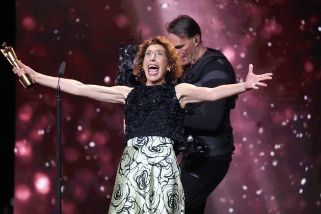 Deutscher Filmpreis 2024 BESTE WEIBLICHE NEBENROLLE Adele Neuhauser Â· 15 JAHRE bei der Verleihung der Lola - Deutscher Filmpreis 2024 im Theater am Potsdamer Platz in Berlin 03.05.2024 *** German Film Award 2024 BEST FEMALE NEBENROLLE Adele Neuhauser Â- 15 YEARS at the Lola German Film Award 2024 ceremony at the Theater am Potsdamer Platz in Berlin 03 05 2024 Copyright: xEventpressx
