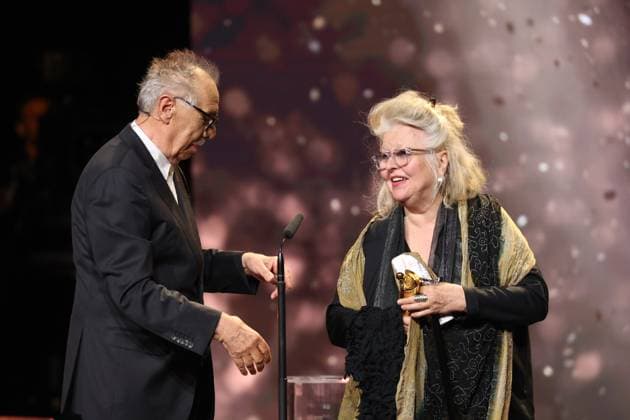 Deutscher Filmpreis 2024 Dieter Kosslick und EHRENPREIS Hanna Schygulla bei der Verleihung der Lola - Deutscher Filmpreis 2024 im Theater am Potsdamer Platz in Berlin 03.05.2024 Copyright: xEventpressx