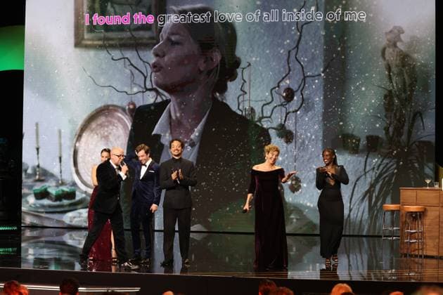 Deutscher Filmpreis 2024 Ivy Quainoo. Aurel Mertz, Gizem Emre, Tobias Krell (Checker Tobi), Margarita Broich und Jasna Fritzi Bauer bei der Verleihung der Lola - Deutscher Filmpreis 2024 im Theater am Potsdamer Platz in Berlin 03.05.2024 Copyright: xEventpressx