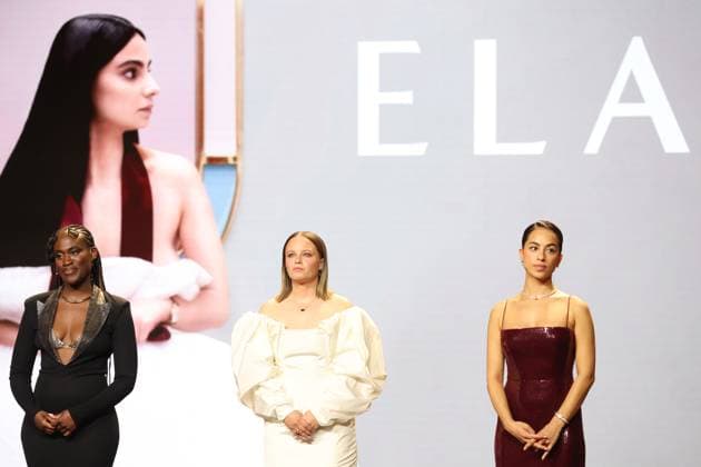 Deutscher Filmpreis 2024 Ivy Quainoo. Aurel Mertz, Gizem Emre, Tobias Krell (Checker Tobi), Margarita Broich und Jasna Fritzi Bauer bei der Verleihung der Lola - Deutscher Filmpreis 2024 im Theater am Potsdamer Platz in Berlin 03.05.2024 Copyright: xEventpressx