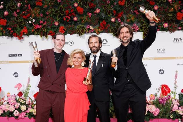 Deutscher Filmpreis 2024 Tim Dünschede, Justyna Muesch, Quirin Berg und Max Wiedemann beim Deutschen Filmpreis 2024 im Theater am Potsdamer Platz am 03.05.2024 in Berlin. Copyright: xEventpressxKochanx