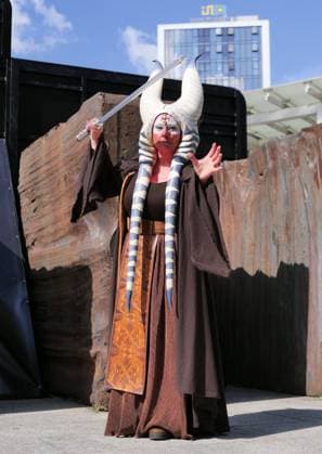 May 4th is Star Wars Day, a galactic event dedicated to Star Wars fans. Great parade at the Arcimboldi theater in Milan with the characters of the saga Great appointment for Star Wars fans at the Arcimboldi theater in Milan with the annual gathering with costumes and characters from the saga. Milan Milan Italy -  Copyright: xIPA ABACAx