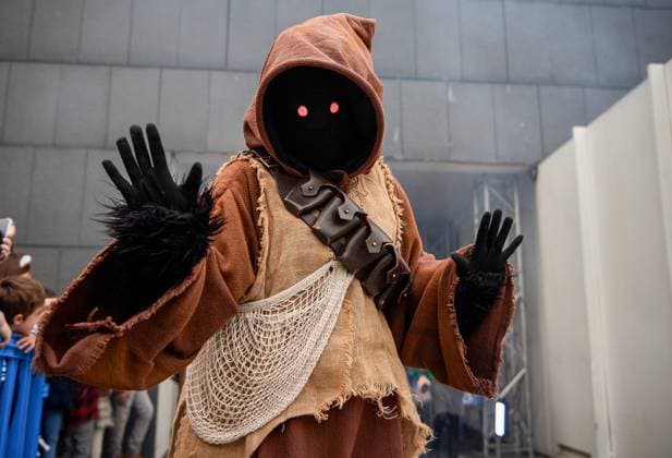 May 4, 2024, Pamplona, Spain: A jawa seen saluting during the celebration of International Star Wars Day. Legion 501 has been in charge of organizing and raising donations for Children s Cancer. Pamplona Spain - ZUMAs197 20240504_aaa_s197_117 Copyright: xElsaxAxBravox