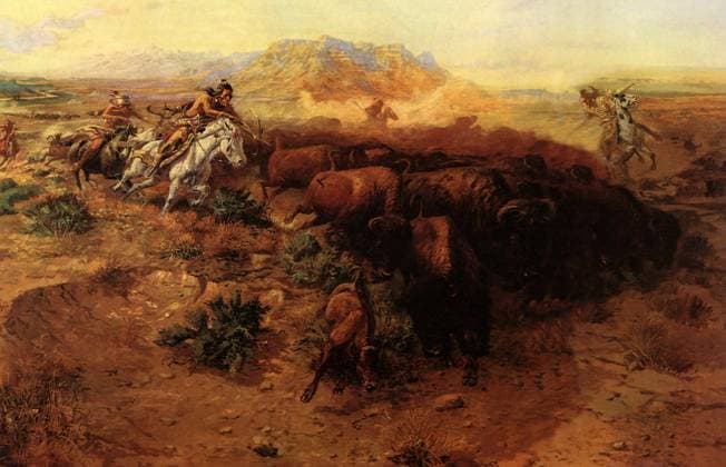 RECORD DATE NOT STATED The Buffalo Hunt The Buffalo Hunt Date: 1900  Copyright: Copyrightx(c)Geminix2023.xCredit:xGemini 12942846