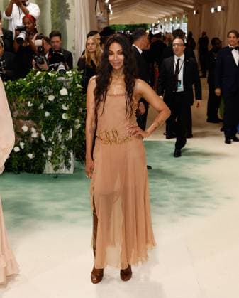 Zoe Saldana arrives on the red carpet at the 2024 Met Gala celebrating Sleeping Beauties: Reawakening Fashion at The Metropolitan Museum of Art on Monday, May 6, 2024 in New York City.  NYP20240506156 JOHNxANGELILLO