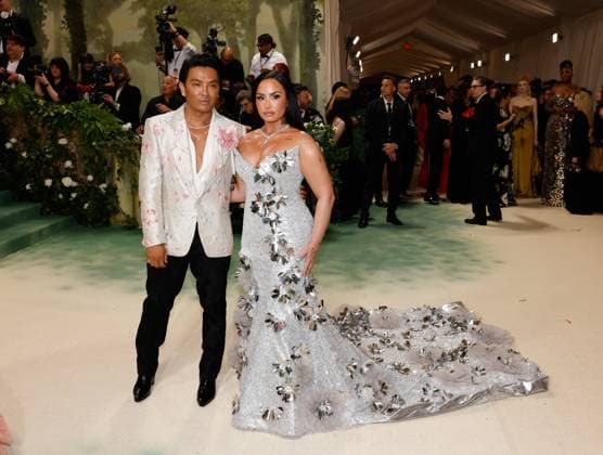 Prabal G and Demi Lovato arrive on the red carpet at the 2024 Met Gala celebrating Sleeping Beauties: Reawakening Fashion at The Metropolitan Museum of Art on Monday, May 6, 2024 in New York City.  NYP20240506344A JOHNxANGELILLO