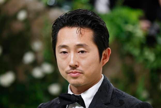 Steven Yeun arrives on the red carpet at the 2024 Met Gala celebrating Sleeping Beauties: Reawakening Fashion at The Metropolitan Museum of Art on Monday, May 6, 2024 in New York City.  NYP20240506510 JOHNxANGELILLO