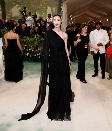Liu Wen arrives on the red carpet at the 2024 Met Gala celebrating Sleeping Beauties: Reawakening Fashion at The Metropolitan Museum of Art on Monday, May 6, 2024 in New York City.  NYP20240506540 JOHNxANGELILLO