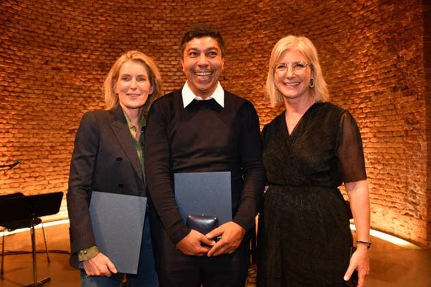 Dr. Maria Furtwängler, Giovane Elber und Ulrike Scharf Verleihung der Bayerischen Staatsmedaille für soziale Verdienste 2024 Heilige Hofkirche München 07. Mai 2024