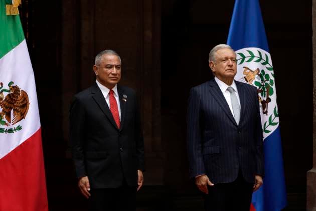 Belize Prime Minister Juan Antonio Briseno Workink Visit Mexico Prime Minister of Belize, Juan Antonio Briseno and Mexico™s President, Andres Manuel Lopez Obrador during the welcoming ceremony of the Belize state visit to Mexico, in the Patio Honor in the National Palace. on May 7, 2024 in Mexico City, Mexico. (Photo by Luis Barron Eyepix Group) Copyright: xLuisxBarronx xEyepixxGroupx LB_07052024_114095