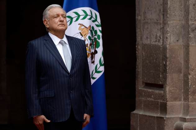 Belize Prime Minister Juan Antonio Briseno Workink Visit Mexico Mexico s President, Andres Manuel Lopez Obrador, during the welcoming ceremony of the working visit of the Prime Minister of Belize, Juan Antonio Briseno, in the Patio Honor in the National Palace. on May 7, 2024 in Mexico City, Mexico. (Photo by Luis Barron Eyepix Group) Copyright: xLuisxBarronx xEyepixxGroupx LB_07052024_114097