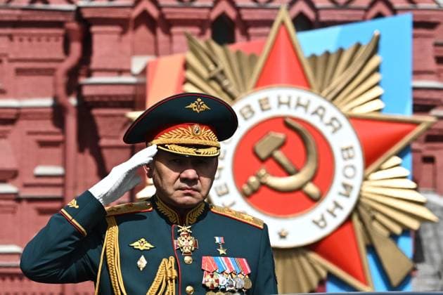 Russia WWII Victory Day Parade 8679134 09.05.2024 Russian Acting Defence Minister Sergei Shoigu drives an Aurus cabriolet during a military parade on Victory Day, which marks the 79th anniversary of the victory over Nazi Germany in World War Two, in Red Square in Moscow, Russia. Sergey Bobylev Sputnik Moscow Russia  Copyright: xSergeyxBobylevx