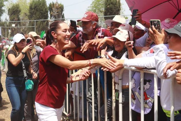 Claudia Sheinbaum Pardo, candidate for the Presidency of Mexico by the Sigamos Haciendo Historia coalition, arrives at a political rally in Texcoco, State of Mexico. Texcoco MÃ xico - ZUMAe321 20240511_zia_e321_009 Copyright: xCarlosxSantiagox