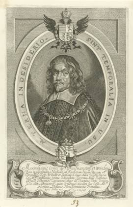 RECORD DATE NOT STATED Portrait of Maximilian, count of Trautmanstorff, Pieter de Jode (II), After Anselm van Hulle, 1648 print BostePortret of Maximilian, count of TrautmanStorff. He is wearing a chain with the order of the Golden Fleece. Bottom right: 39. The portrait is caught in an oval frame with square peripheral and an edge in Latin. In the cartouche a seven -line caption in Latin. Print from a series of portraits to paintings by Anselmus van Hulle of all delegates at the peace negotiations in Münster and Osnabrück. Antwerp paper etching engraving knighthood order of the Golden Fleece Copyright: xpiemagsx rknbpie14012024-51235 !ACHTUNG AUFNAHMEDATUM GESCHÄTZT!