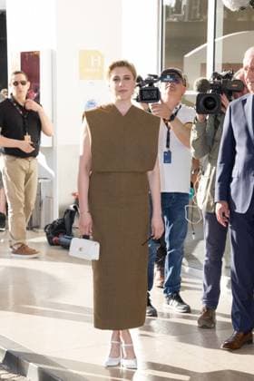 Cannes - Jury Dinner Ahead Of The Festival Opening Greta Gerwig attends a dinner ahead of the 77th Cannes Film Festival on May 13, 2024 in Cannes, France. Photo by Shootpix ABACAPRESS.COM Cannes France  Copyright: xShootpix ABACAx