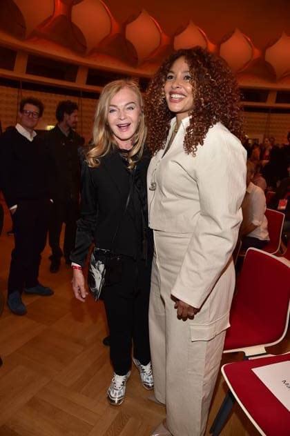 36. Fred Jay Preis der GEMA in Berlin Inga Humpe, Joy Denalane Ankunft, roter Teppich im bcc Berlin der 36. Fred Jay Preis 2024 im Rahmen des GEMA Mitgliederfestes in Berlin 14.05.2024