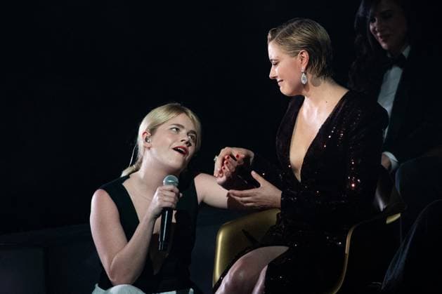 Cannes Opening Ceremony Zaho de Sagazan and Greta Gerwig attending the Opening Ceremony of the 77th Cannes Film Festival at the Palais des Festivals in Cannes, France on May 14, 2024. Photo by Aurore Marechal ABACAPRESS.COM Cannes France  Copyright: xMarechalxAurore ABACAx