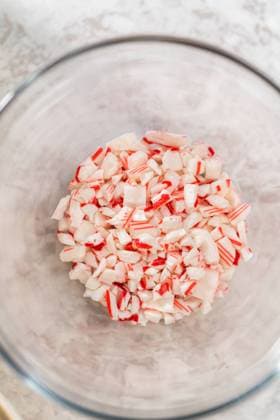 Homemade candy cane fudge Measured ingredients in glass mixing bowls to make candy cane fudge. Copyright: xArinaxHabich RECORD DATE NOT STATED