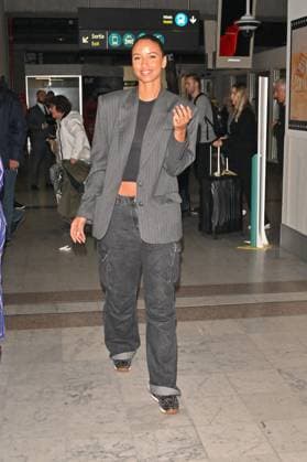 Cannes 2024 Celebs At Nice Airport Flora Coquerel arriving at Nice airport ahead of the 77th Cannes Film Festival in Nice, France on May 15, 2024. Photo by Julien Reynaud APS-Medias ABACAPRESS.COM Nice France  Copyright: xReynaudxJulien APS-Medias ABACAx