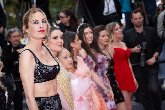 Cannes - Diamant Brut (Wild Diamond) Red Carpet AndrÃ a Bescond, Antonia Buresi, Alexandra Noisier, LÃ a Gorla, Ashley Romano, Malou Khebizi, Agathe Riedinger, Kilia Fernane, Idir Azougli, Alexis Manetti, Priscilla Bertin and Judith Nora attends the Diamant Brut (Wild Diamond) Red Carpet at the 77th annual Cannes Film Festival at Palais des Festivals on May 15, 2024 in Cannes, France. Photo by Shootpix ABACAPRESS.COM Cannes France  Copyright: xShootpix ABACAx
