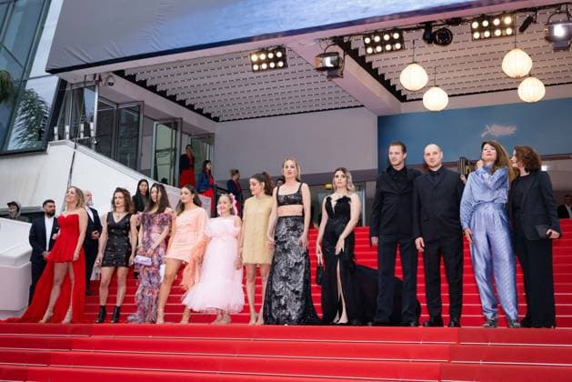 Cannes - Diamant Brut (Wild Diamond) Red Carpet AndrÃ a Bescond, Antonia Buresi, Alexandra Noisier, LÃ a Gorla, Ashley Romano, Malou Khebizi, Agathe Riedinger, Kilia Fernane, Idir Azougli, Alexis Manetti, Priscilla Bertin and Judith Nora attends the Diamant Brut (Wild Diamond) Red Carpet at the 77th annual Cannes Film Festival at Palais des Festivals on May 15, 2024 in Cannes, France. Photo by Shootpix ABACAPRESS.COM Cannes France  Copyright: xShootpix ABACAx