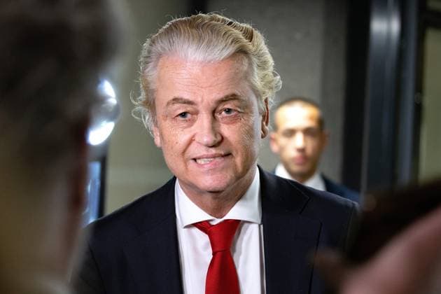 News Themen der Woche KW20 News Bilder des Tages THE HAGUE - Geert Wilders (PVV) speaks to the press after a marathon session lasting into the night of talks between PVV, VVD, NSC and BBB about a new coalition government with informants Van Zwol and Dijkgraaf. ANP Hollandse Hoogte Dirk Hol netherlands out - belgium out  Copyright: xx x498513555x originalFilename: 498513555.jpg