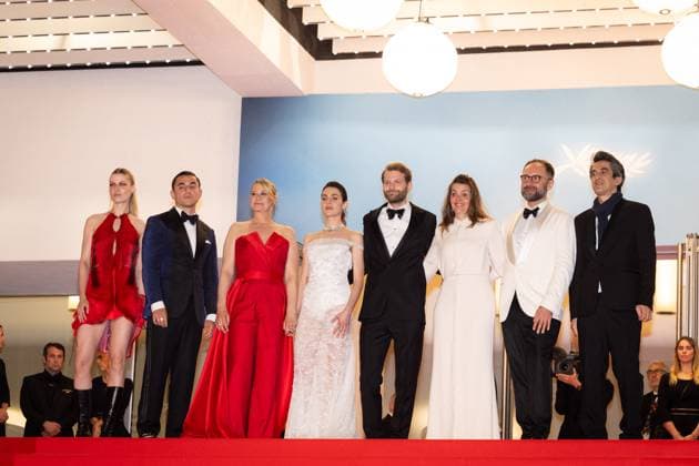 Cannes - The Girl With The Needle Screening Tessa Hoder, Besir Zeciri, Trine Dyrholm, Vic Carmen Sonne, Magnus von Horn, Malene Blenkov and Mariusz Wlodarski attend the Pigen Med Nalen (The Girl With The Needle) Red Carpet at the 77th annual Cannes Film Festival at Palais des Festivals on May 15, 2024 in Cannes, France. Photo by Shootpix ABACAPRESS.COM Cannes France  Copyright: xShootpix ABACAx