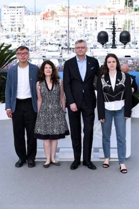 Cannes, France: Cannes, 77th Cannes Film Festival 2024 Photocall film The Invasion (L Invasion) In the photo: Piotr Pawlus, Maria Choustova, Sergei Loznitsa, Yaryna Hordiienko Cannes France  - ZUMAp169 20240516_zea_p169_075 Copyright: xAlbertoxTerenghix