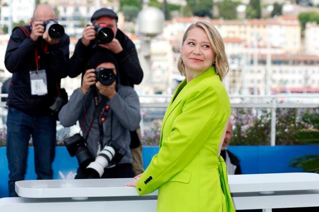 Trine Dyrholm beim Photocall zum Kinofilm Pigen med nalen The Girl with the Needle auf dem Festival de Cannes 2024 77. Internationale Filmfestspiele von Cannes am Palais des Festivals. Cannes, 16.05.2024