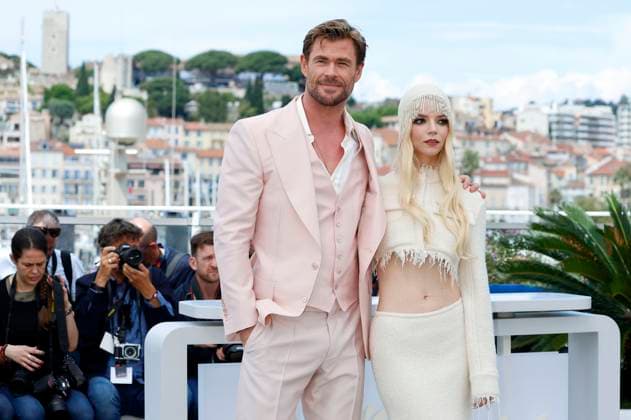 Chris Hemsworth und Anya Taylor-Joy beim Photocall zum Kinofilm Furiosa: A Mad Max Saga auf dem Festival de Cannes 2024 77. Internationale Filmfestspiele von Cannes am Palais des Festivals. Cannes, 16.05.2024