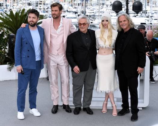 Cannes, 77th Cannes Film Festival 2024 Photocall film Furiosa: A Mad Max Saga Pictured: Tom Burke, Chris Hemsworth, George Miller, Anya Taylor-Joy, Doug Mitchell  Copyright: xAlbertoxTerenghix xipa-agency.nex xPoolxPhotoxEventsx03x IPA_Agency_IPA46131597