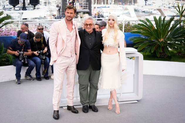 Foto IPP Daniele Cifala™ Cannes 16 05 2024 Furiosa: A Mad Max Saga (Furiosa: Une Saga Mad Max) Photocall - The 77th Annual Cannes Film Festival nella foto : Chris Hemsworth, George Miller and Anya Taylor-Joy Italy Photo Press - World Copyright