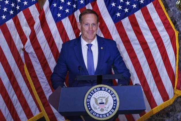 May 16, 2024, Washington, District Of Columbia, USA: United States Senator Ted Budd (Republican of North Carolina) gives remarks during a ceremony unveiling a statue of the late Reverend Billy Graham, on Thursday, May 16, 2024 in Washington DC Washington USA - ZUMAs152 20240516_faa_s152_002 Copyright: xAaronxSchwartzx