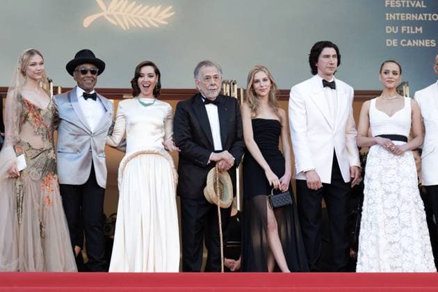 Annual Cannes Film Festival - Megalopolis Red Carpet - Cannes DN Grace VanderWaal, Giancarlo Esposito, Aubrey Plaza, Francis Ford Coppola, Romy Croquet Mars, Adam Driver attend the Megalopolis Red Carpet at the 77th annual Cannes Film Festival at Palais des Festivals on May 16, 2024 in Cannes, France. Photo by David NIVIERE ABACAPRESS.COM CANNES France  Copyright: xNivierexDavid ABACAPRESS.COMx