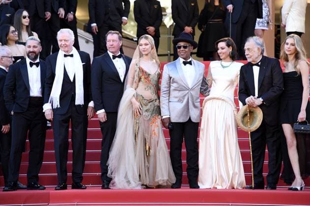 Shia La Beouf , Giancarlo Esposito, Aubrey Plaza, Francis Ford Coppola, Romy Croquet, Adam Driver und Kathryn Hunter bei der MEGALOPOLIS Premiere bei den 77 th Filnfestspielen in Cannes 16.05.2024