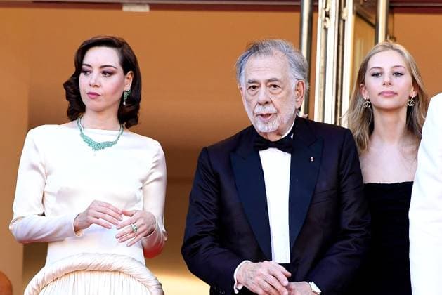 Aubrey Plaza, Francis Ford Coppola und seine Enekelin Romy bei der Megalopolis Film Premiere am 16.05.2024 in Cannes Cannes Film Festival 2024 -Megalopolis Filmpremiere