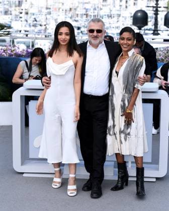 Cannes, 77th Cannes Film Festival 2024, Red carpet film The Shameless In the photo: Omara Shetty, Konstantin Bojanov, Anasuya Sengupta  Copyright: xAlbertoxTerenghix xipa-agency.nex xPoolxPhotoxEventsx03x IPA_Agency_IPA46172223