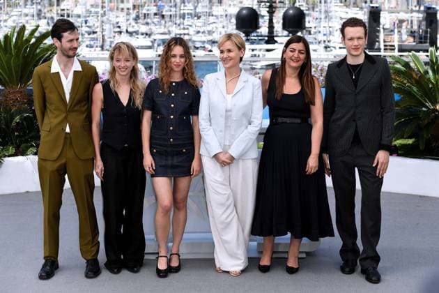 Cannes, 77th Cannes Film Festival 2024, Red carpet film Moi Aussi (Me Too) In the photo: Richard Sears, Eva Galmel, Tess Barthelemy, Judith Godreche, Didar Domehri, NoeBoon  Copyright: xAlbertoxTerenghix xipa-agency.nex xPoolxPhotoxEventsx03x IPA_Agency_IPA46175244