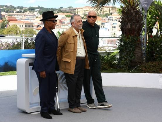 May 17, 2024, Cannes, Cote D azur, France: GIANCARLO ESPOSITO, FRANCIS FORD COPPOLA and LAURENCE FISHBURN attend the Megalopolis photocall at the 77th Annual Cannes Film Festival at Palais des Festivals in Cannes, France Cannes France - ZUMAc179 20240517_zep_c179_010 Copyright: xMickaelxChavetx