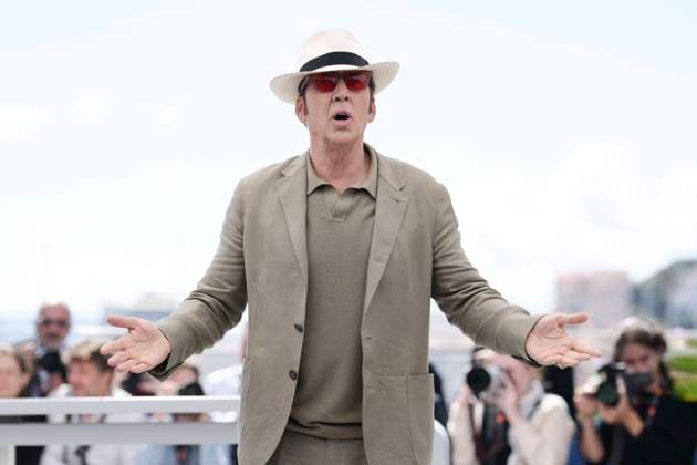 CANNES, FRANCE MAY 17 Nicolas CAGE, actor, during the photocall of the film The Surfer in the Midnight Seance at the 77th Cannes Film Festival at the Palais des Festivals on May 17, 2024 in Cannes, France CELEBRITES 77eme Festival de Cannes Photocall 17 05 2024 ValentinaClaret Panoramic 