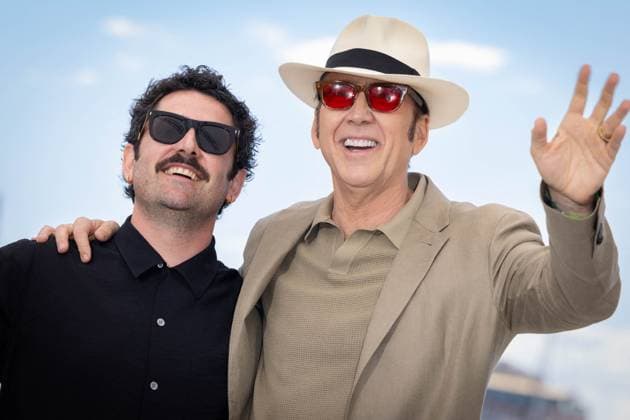 Cannes - The Surfer Photocall Lorcan Finnegan and Nicolas Cage attend The Surfer Photocall at the 77th annual Cannes Film Festival at Palais des Festivals on May 17, 2024 in Cannes, France. Cannes France  Copyright: xShootpix ABACAx
