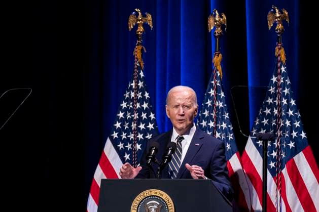 President Joe Biden speaks at the National Museum of African American History and Culture in Washington, DC, on Friday, May 17, 2024. Biden delivered remarks at an NAACP event marking the anniversary of Brown v. Board of Education at the Museum.  WAX20240517810 AlxDrago