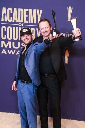 May 16, 2024, Frisco, Tx, USA: Greylan James and Chase McGill, winners of the Song of the Year award for Next Thing You Know, pose in the press room during the 59th Academy of Country Music Awards at The Ford Center at The Star on May 16, 2024 in Frisco, Texas. Frisco USA - ZUMAs181 20240516_zea_s181_411 Copyright: xOzziexBx