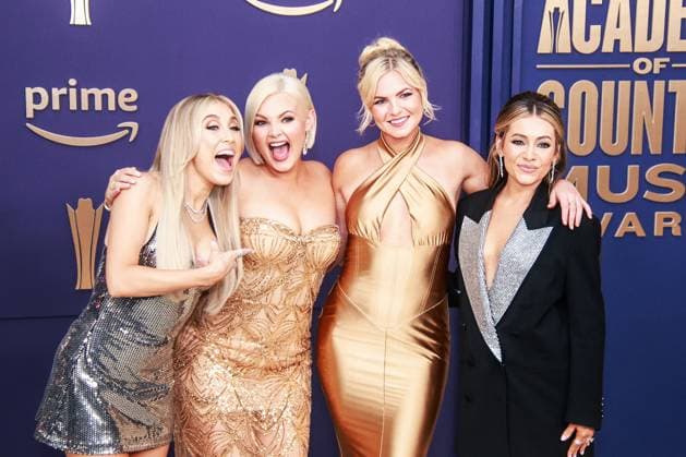 May 16, 2024, Frisco, Tx, USA: Maddie Font of Maddie & Tae, Kendra Slaubaugh and Krista Slaubaugh of Tigirlily Gold, and Tae Kerr of Maddie & Tae attend the 59th Academy of Country Music Awards at Omni Frisco Hotel at The Star on May 16, 2024 in Frisco, Texas. Frisco USA - ZUMAs181 20240516_zea_s181_168 Copyright: xOzziexBx