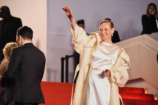 77eme Festival International du Film de Cannes MontÃ e des marches du film OH CANADA 77th International Cannes Film Festival Red Carpet for OH CANADA movie Uma Thurman s 305086 2024 05 17  Copyright: xAnthonyxCarrelx xStarfacex STAR_305086_050