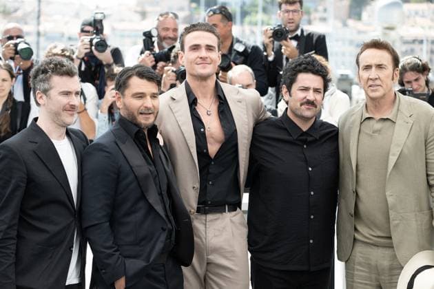 Annual Cannes Film Festival - The Surfer photocall - Cannes DN Thomas Martin, Justin Rosniak, Alexander Bertrand, Lorcan Finnegan and Nicolas Cage attend the The Surfer photocall at the 77th annual Cannes Film Festival at Palais des Festivals on May 17, 2024 in Cannes, France. Photo by David NIVIERE ABACAPRESS.COM CANNES France  Copyright: xNivierexDavid ABACAPRESS.COMx