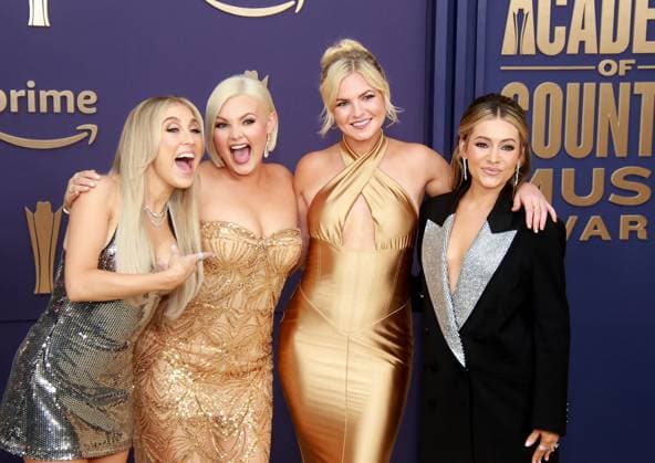 Maddie Font of Maddie & Tae, Kendra Slaubaugh and Krista Slaubaugh of Tigirlily Gold, and Tae Kerr of Maddie & Tae attend the 59th Academy of Country Music Awards at Omni Frisco Hotel at The Star on May 16, 2024 in Frisco, Texas. Photo: Ozzie B imageSPACE MediaPunch Copyright: ximageSPACEx